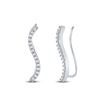Image 1 : Diamond S-shape Climber Earrings 1/3 Cttw Sterling Silver