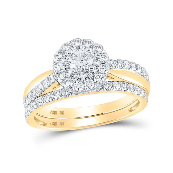 Diamond Bridal Wedding Ring Band Set 1 Cttw 10kt Yellow Gold