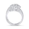 Image 3 : Diamond Spiral Cluster Ring 1 Cttw 14kt White Gold