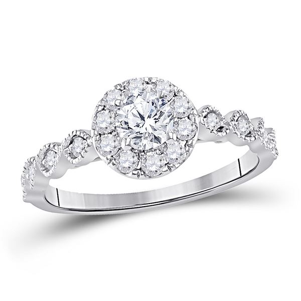 Diamond Solitaire Bridal Wedding Engagement Ring 3/4 Cttw 14kt Two-tone Gold