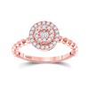 Image 1 : Baguette Diamond Circle Cluster Ring 1/4 Cttw 10kt Rose Gold