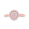 Image 2 : Baguette Diamond Circle Cluster Ring 1/4 Cttw 10kt Rose Gold