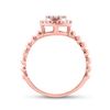 Image 3 : Baguette Diamond Circle Cluster Ring 1/4 Cttw 10kt Rose Gold