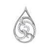 Image 1 : Diamond Curl Teardrop Pendant 1/8 Cttw 10kt Two-tone Gold
