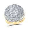Image 1 : Mens Diamond Circle Flower Cluster Ring 4-1/2 Cttw 14kt Yellow Gold