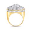 Image 3 : Mens Diamond Circle Flower Cluster Ring 4-1/2 Cttw 14kt Yellow Gold