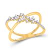 Image 1 : Baguette Diamond Scattered Open Fashion Ring 1/5 Cttw 14kt Yellow Gold
