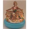 Image 1 : Art Nouveau Rhinestone & Metal Lady Powder Jar #1958885