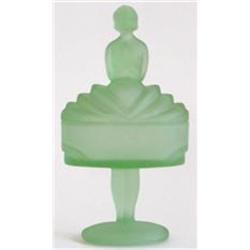 Green BALLERINA Satin Glass Powder Jar #1959042