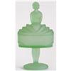 Image 1 : Green BALLERINA Satin Glass Powder Jar #1959042