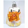 Image 1 : ANTIQUE Glass CHRISTMAS Ornament COW on BELL #1959537