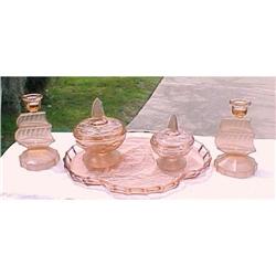 Pink Ship Sailboat Dresser Powder Set 5 PC #1968800