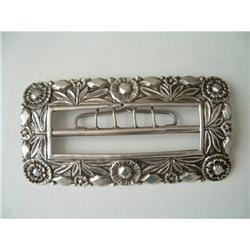 ANTIQUE ART NOUVEAU 800 SILVER FLORAL BUCKLE #1968828