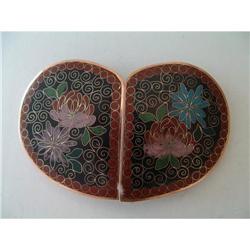 ANTIQUE JAPANESE CLOISONNE ENAMEL BUCKLE #1968837