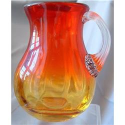 AMBERINA GLASS CREAMER/REEDED HANDLE #1968841