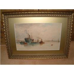 LIVERPOOL DOCKS WATERCOLOUR - GEORGE STAINTON #1968846