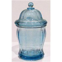 Ice Blue Depression Glass Cookie Jar #1969144