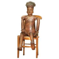 Chinese Polychromed Wood Ancestor Figure #1969308