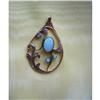 Image 1 : ART NOUVEAU OPAL & STERLING VERMEIL PENDANT #1969321