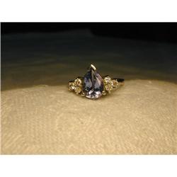 Estate 14K WG 1 CT Carat Tanzanite Diamond Ring#1969411