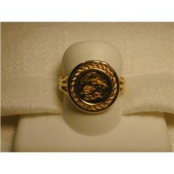 Rare Estate 14K YG Gold Oriental Coin Ring #1969415