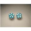 Image 1 : 14K Gold Turquoise Mop Pearl Diamond Earrings #1969482