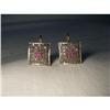 Image 1 : 18K Pink Gold Rose Cut Diamond Ruby Earrings #1969514