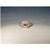 Image 1 : 14K WG White Gold Ruby Diamond Filigree Ring #1969565