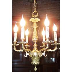 FINE ANTIQUE FRENCH BRONZE CHANDELIER #1969720