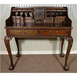 CHIPPENDALE BALL CLAW ESCRITOIRE WALNUT DESK #1969727