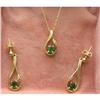 Image 1 : Estate Emerald and Diamond Pendant and Earrings#1969757
