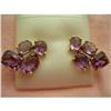 Image 1 : Vintage Amethyst Cluster Clip-on Earings 14K YG#1969759