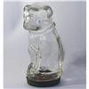 Image 1 : 1940s Figural Bulldog Clear Glass Flask Candy #1983929