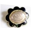 Image 1 : Victorian pin, black enamel, gold center motif #1983968