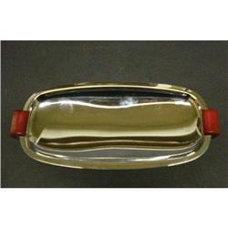 DECO CHROME/BAKELITE SERVING DISH #1984153