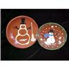 Image 1 : Pair Red Oaks Pottery Snowman Plates #1984729