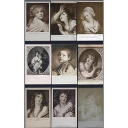 Nine Antique Postcards of J. B. Greuze #1985780