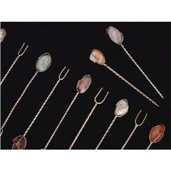 Set of 14 Silver Cocktail Picks #1985783