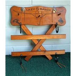 VINTAGE 1950s 60s LAZY S RANCH COWBOY GUN RACK #1986008