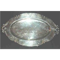 Hand Hammered platter. Norse Craft. Plated #1986042