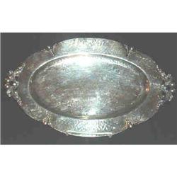 Hand Hammered platter. Norse Craft. Plated #1986042