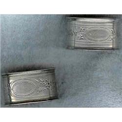 Napkin Rings. 800 grade silver. Pair. #1986055