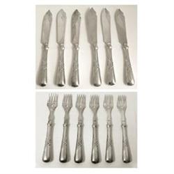 WMF Silver Plated Fish Forks Knives Set Germany#1991730