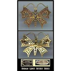 BOHEMIAN GARNET BUTTERFLY BROOCH JW183 #1992092