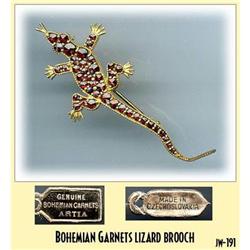 BOHEMIAN GARNET LIZARD BROOCH JW191 #1992093