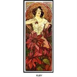 MUCHA ART NOUVEAU POSTER "RUBY" #1992126