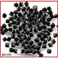 5000 CZECH VINT BLACK GL FACETED HEXAGONAL #1992136