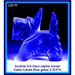 4 CZECH COBALT BLUE SCOTTIE NAPKIN HOLDER #71 #1992144