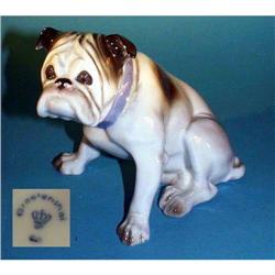 GERMAN PORCELAIN BULLDOG FIGURINE / FG017C #1992147