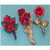 Image 1 : Set of Three Valentine Red Rose Brooches #1992190